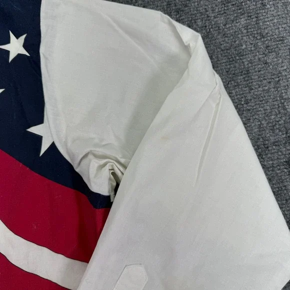 Wrangler Shirt Men 17.5 36 XL Xlong Tails American Flag Western Button Up *FLAWS - Picture 7 of 16